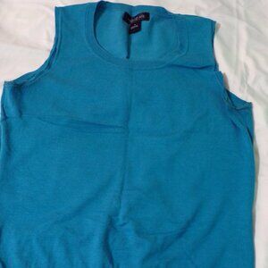 August silk sz M sleeveless turquoise top